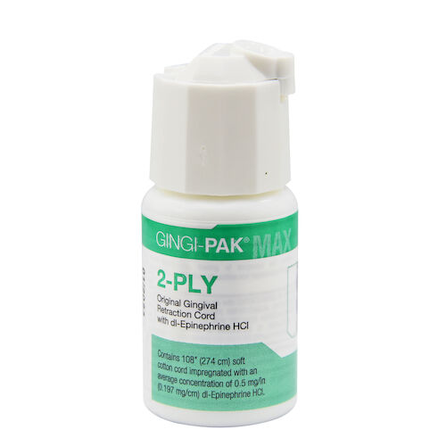 Gingi-Pak Soft-Twist Medicated Retraction Cord – Epinephrine HCl, 108 Inches, All Sizes, Made In USA