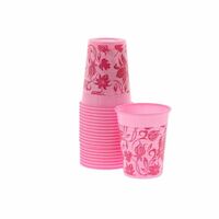 4952000 Monoart Plastic Cups Floral Pink, 200 ml, 100/Pkg.