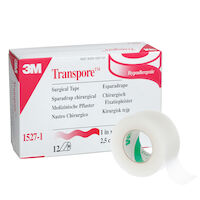 3249810 Transpore Surgical Tape 1" x 10 yds., 12 Rolls, 1527-1