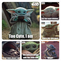 5251730 Disney Stickers Star Wars Mandalorian Baby Yoda, 100/Roll, PS705