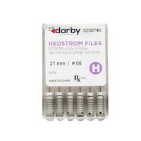 5250740 Hedstrom Files with Silicone Stops 21mm, #8, 6/Pkg.