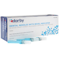 9532360 Dental Needles with Beveled Indicator Plastic Hub, Blue, 100/Box, 30 Ga Short