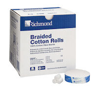 8840460 Braided Cotton Rolls Non-Sterile, 3/4", Medium Dia. Pedo, 1400/Pkg, 201218