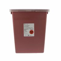 9902660 SharpSafety Sharps Containers 8 Gallon with Hinged Lid, Red, 8980
