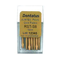 9519660 Surtex Gold Plated Post Refills Short, S-6, 7.8 mm, 12/Pkg., RST-S6