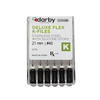 5255580 Darby Deluxe Flex K Files #40, 21mm, 6/Pkg