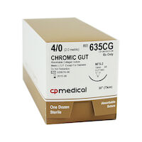 9502780 Chromic Gut Sutures 4-0, FS-2, 30", 12/Box, 635CG