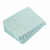 3410990 Patient Towels Deluxe, 3-Ply Paper, 1-Ply Poly, Blue, 500/Box