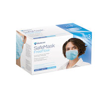 5250031 SafeMask FreeFlow Procedure Earloop Mask ASTM F2100 Level 3, 50/Box, Blue, 200515