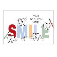 3310241 Time For A Smile Check Postcard Time To Check Your Smile Postcard, 250/Box, RC7825