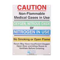 5253541 Medical Gas Warning Sign Medical Gas Warning Sign, 10” x 7”, MGWS