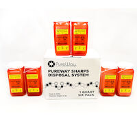 5252351 Sharps Mail Back Kit 1.4 Quart 6-Pack Sharps Container w/ Recycling Kit, 40016