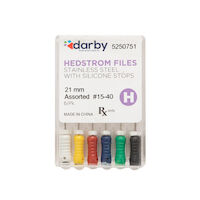 5250751 Hedstrom Files with Silicone Stops 21mm, Assorted #15-40, 6/Pkg.