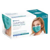 9532161 SafeMask Premier Elite Procedure Earloop Masks Teal, 50/Box, 2043