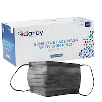 5255571 Darby Sensitive Level 3 Face Mask with Chin Pinch Gray, 50/Box, Sensitive