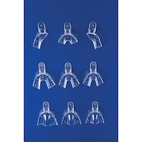 9812281 Crystal Disposable Impression Trays Full Arch Lower, Medium, Perforated, 12/Pkg.