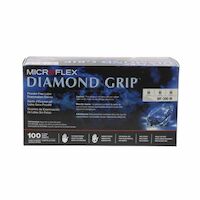 3173102 Diamond Grip Latex PF Gloves Med, 100/Box, MF300