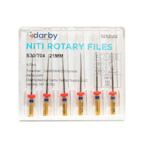 5252502 NiTi Rotary Files .04, 21 mm, 6/Pkg., #30