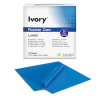 5253802 Ivory Rubber Dam Ivory Rubber Dam Thin, 6 x 6, 36/Box, Blue, 66094052