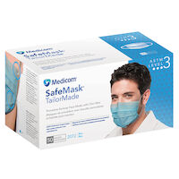 9532322 SafeMask TailorMade Earloop Masks Level 3, Blue, 50/Box, 2072