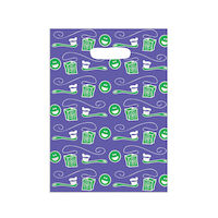 525-1932  Purple Scatter Bag with Smile, Brush & Floss, 7.5" x 10", 100/Pkg. product image