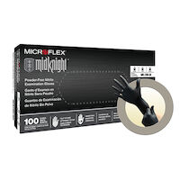 MICROFLEX MidKnight Nitrile Exam Gloves 2X-Large Black Non-Sterile 100/Bx product image