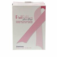 3051162 Pink Ribbon Latex PF Gloves Medium, 100/Box, 43123