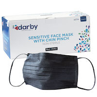 5255572 Darby Sensitive Level 3 Face Mask with Chin Pinch Black, 50/Box, Sensitive
