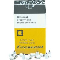 Crescent Prophy Cups Screw Type Webbed White Box of 144 thumbnail 2