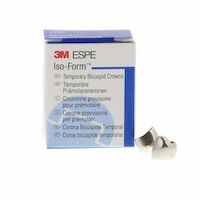 8450403 ISO-Form Temporary Tin-Silver Bicuspid Crowns Size L43, Lower Bicuspid, 5/Box, L43