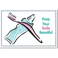 3315013 Keep Your Smile Beautiful Postcard Toothpaste/Brush Postcard, 250/Pkg., RC2304