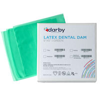 5255213 Latex Dental Dams 5" x 5", Medium, Green, 130/Box, 30