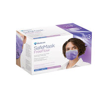 5250033 SafeMask FreeFlow Procedure Earloop Mask ASTM F2100 Level 3, 50/Box, Lavender, 200511