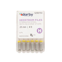5250753 Hedstrom Files with Silicone Stops 25mm, #8, 6/Pkg.
