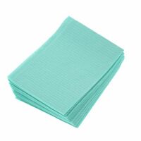 3410963 Patient Towels Economy, 2-Ply Paper, 1-Ply Poly, Aqua, 500/Box