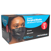 5255083 Crosstex Surgical Mask w/ Secure Fit Technology  Black, GCFBKSF, 50/Box