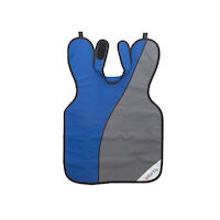 9507593 Adult Style 24 X-Ray Aprons Gray and Blue, 0.3 mm Vinyl, w/ collar, Two Tone