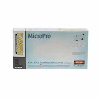 9507304 MicroPro Latex PF Gloves Large, 100/Box