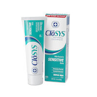 9245014 CloSYS Toothpaste Sensitive w/Fluoride, 3.4 oz., 24/Box, 1C-34-24F