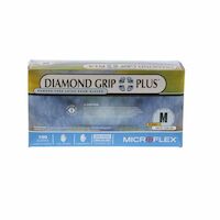 3173124 Diamond Grip Plus Latex PF Gloves Medium, 100/Box, DGP350