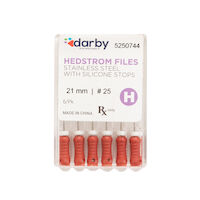 5250744 Hedstrom Files with Silicone Stops 21mm, #25, 6/Pkg.