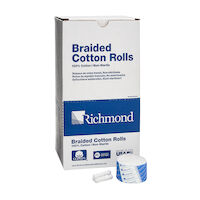 8840454 Braided Cotton Rolls Non-Sterile, 1½", Small Dia., 2000/Pkg, 201210