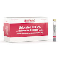 8200964 Cook-Waite Lidocaine HCl 2% and Epinephrine Epinephrine 1:100,000, Red, 1.7 ml, 50/Box, 99167