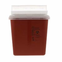 9902674 SharpSafety Sharps Containers 2 Gallon, with Horizontal Drop Opening Lid, Red, 89651