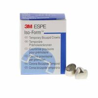 8450405 ISO-Form Temporary Tin-Silver Bicuspid Crowns Size L45, Lower Bicuspid, 5/Box, L45