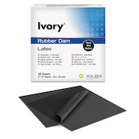 5253805 Ivory Rubber Dam Ivory Rubber Dam, 6 x 6 Medium, 36/Box, Black, Mint, 66094056