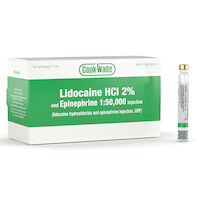 8200965 Cook-Waite Lidocaine HCl 2% and Epinephrine Epinephrine 1:50,000, Green, 1.7 ml, 50/Box, 99169