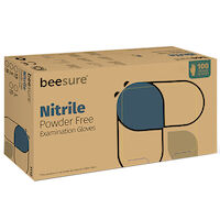 9549875 BeeSure Nitrile PF Gloves Large, 100/Box, 1118