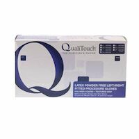 3051216 QualiTouch Fitted Latex PF Gloves Size 7.5, 50 Pair/Box, 43175