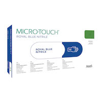 5251816 MICRO-TOUCH Royal Blue Nitrile Gloves X-Large, 9.5-10, 100/Box, 313029100